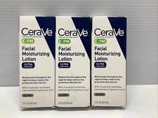 CeraVe Facial Moisturizing Lotion PM Ultra Lightweight 3 oz Lot of 3