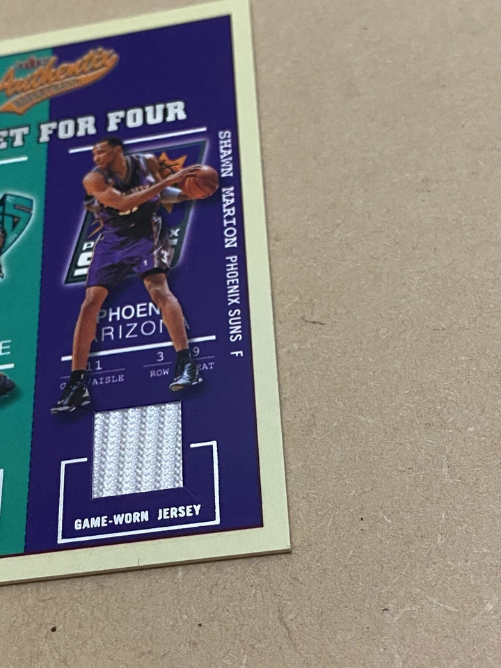 2002 03 Fleer Authentix Ticket for Four Vince Carter Bibby Battier Marion Jersey - Image 3 of 4