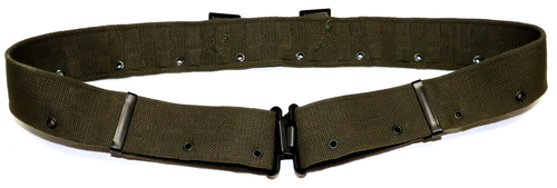 OD Pistol Belt cotton canvas w brass hardware adj 2in w x 30 to 42in each E1463 - Picture 1 of 4