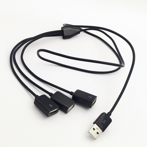 Power 3 in 1 USB Ports For PC/Car/Laptop Cable Cord 3 ft/3 in/1 Multi Extension - Picture 2 of 8