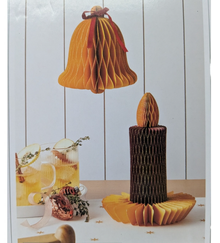 Target Wondershop 2024 Weihnachtsdeko 4 Waben Gold Kerzen Glocken 8-10" Hochzeit - Bild 2 von 6
