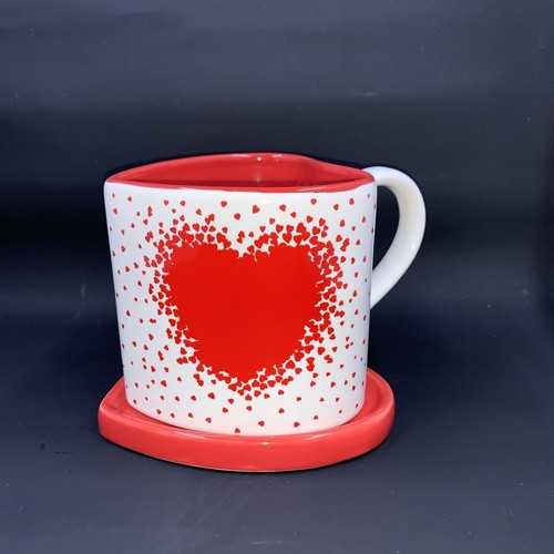 Taza y posavasos de cerámica en forma de corazón Avon - Imagen 2 de 17