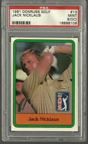 1981 DONRUSS GOLF #13 JACK NICKLAUS PSA 9 (OC) MINT ROOKIE