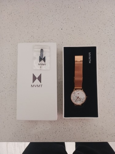 MVMT Boulevard Malibu Marble Rose Gold-Tone Stainless Steel Mesh W/Box  - Picture 1 of 13