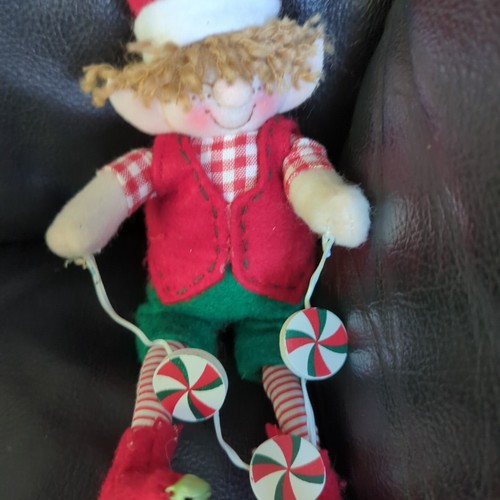 Vintage Elf Jester Christmas Santa Hat Doll Posable Pixie - Picture 12 of 14