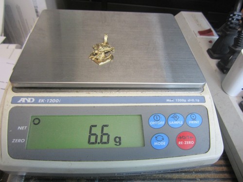 ATEMBERAUBENDER 10K GELBGOLD (1-3/4") ANKER MIT ADLER ANHÄNGER 6,6G - Bild 8 von 8