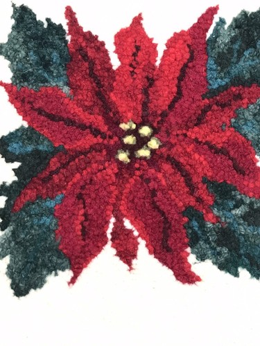 Vintage quadratische Weihnachten handhaken Tischmatte Untersetzer kleine heiße Unterlage Weihnachtsstern 9,5 Zoll - Bild 2 von 4