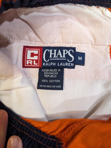Polo Ralph Lauren Chaps Orange Shorts Mens Medium Elastic Waist Drawstring - Picture 4 of 4