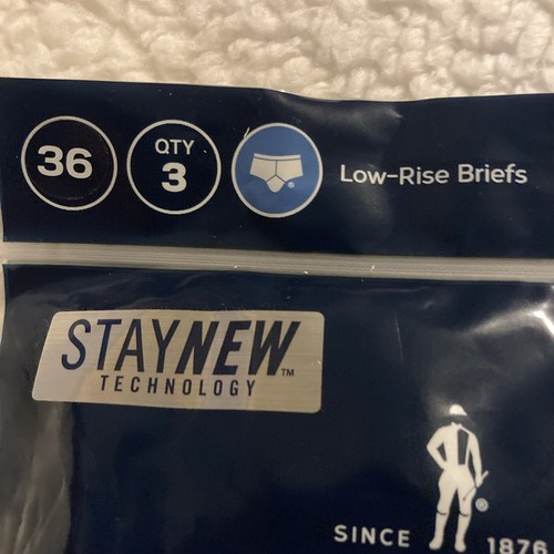 Men’s  NEW Jockey Classic Underwear 3 Pack Blue Low Rise Briefs Sz 36 Waist - Picture 2 of 5