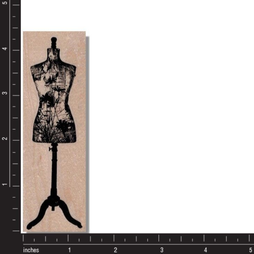 Wood Rubber Stamp, Collage Dress Form, Media,Art, Mannequin,Sewing,Stand,Fashion - Picture 2 of 6