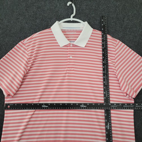 Bonobos Golf Polo Shirt Mens Extra Large Pink White Striped Slim Short Sleeve - Picture 2 of 12