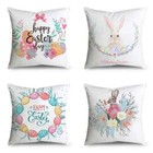 Easter Theme Pillowcase Easter Egg Rabbit Pillowcase Holiday Party Cushion Cover