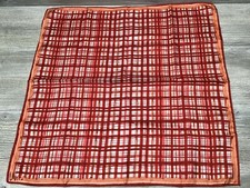 Vintage Vera Neumann Scarf--Red  Orange Basket Weave 21-1/2"x22-1/4" 3