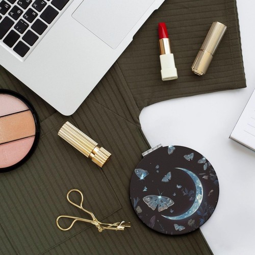 Compact Pocket Mirror, 1X/2X Magnifying Round Mirror for Girls Women, Portabl... - Picture 2 of 7