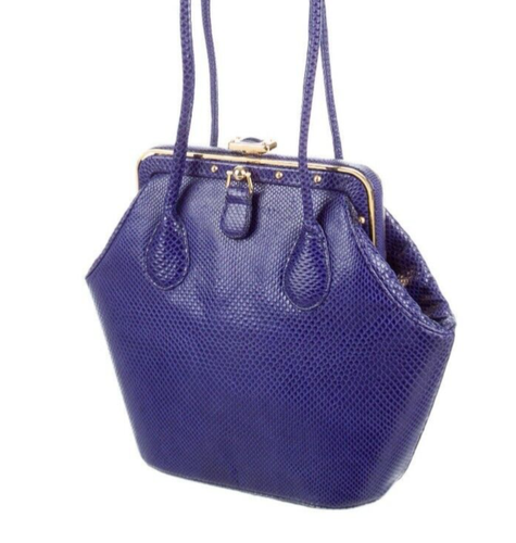 Judith Leiber Karung Schlangenhaut lila Tag Abend Schulter Handtasche Sechseck gyuh
