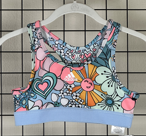 Adidas Girls Tech Fit Sports Bra - Clear Sky - Picture 1 of 4