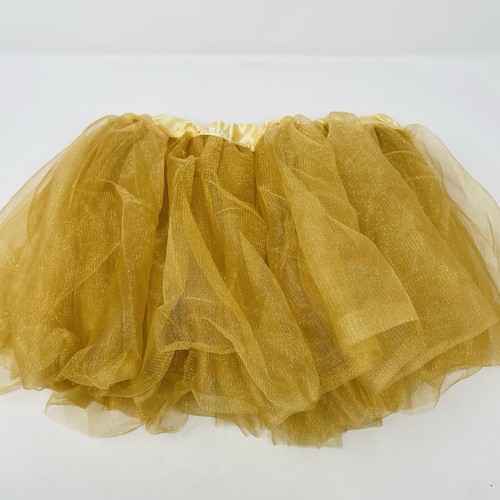 Youth Child Size S/M Mesh Tutu Skirt Gold Ideal for Play Pretend Halloween 439 - Picture 5 of 12