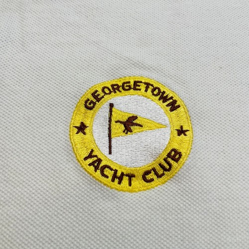 Vintage Polo 'Georgetown Yacht Club' Shirt Short Sleeve White Size Medium - Picture 5 of 6