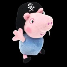 Peppa Pig Pirate George 7 inch Soft Plush Toy with Giggle Snort Sound BRAND NEW