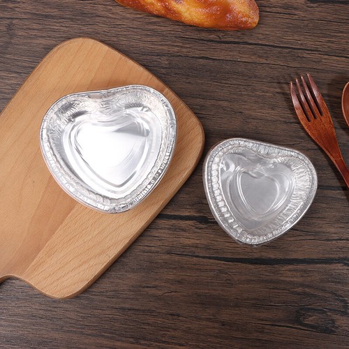 10Pcs Heart Shaped Aluminum Foil Baking Cups With Cover Cupcakes Puddings Cup-v - Picture 10 of 14