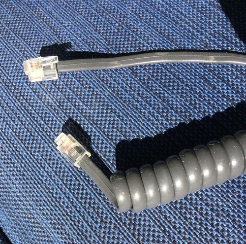 6 foot coiled telephone cord - dark gray - unused - Picture 3 of 4