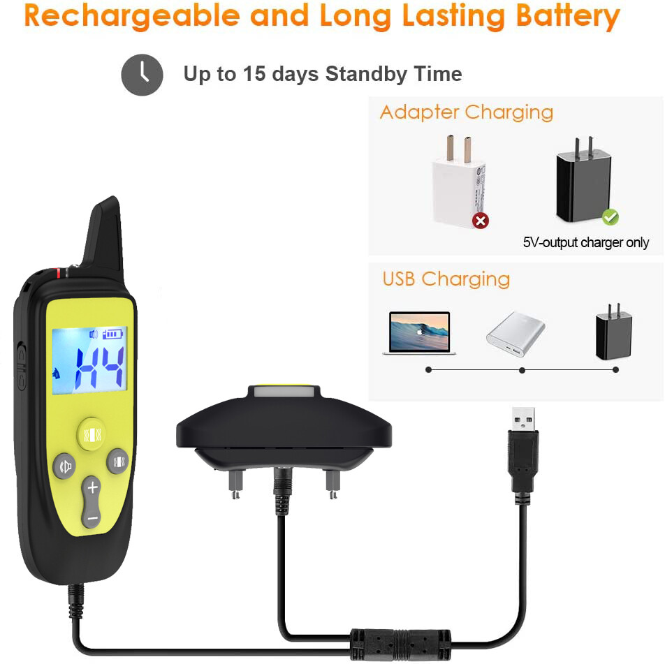 Wizco remote control anti bark collar, USB Rechargeable, Beep And