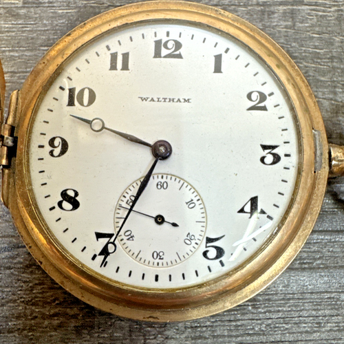Antique 1914 Waltham 14kt GF Grade 225 17j Double Hunter Gold Filled Runs Video - Picture 2 of 14