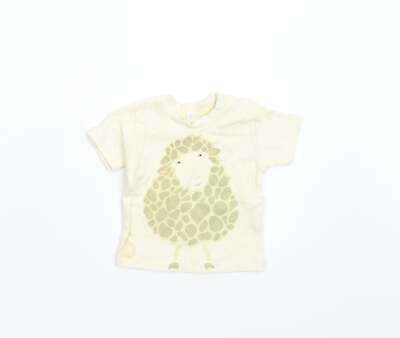 Babt Bugz Baby beige Baumwollmischung T-Shirt Größe 3-6 Monate Schaf