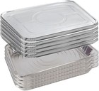20-Pack Disposable Full Size Aluminum Cooking Pan with Lids 21.5" X 11.5" X 3.5