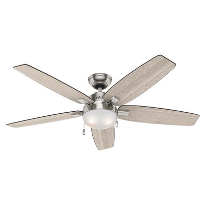 54 Large Led Ceiling Fan Elegant Grey Oak Driftwood Nickel Office Loft Light Ebay
