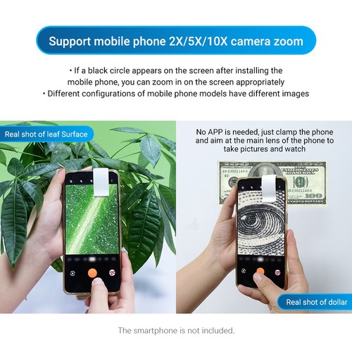 Apexel 200X Phone Microscope Lens with Universal Phone Clip LED Fill Light B3L2 - 第 8/12 張圖片