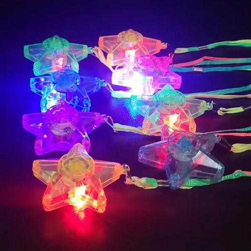 Stars Heart LED Lights Up Necklace Pendants Flashing Glow Luminous Necklace Kids - Picture 20 of 27