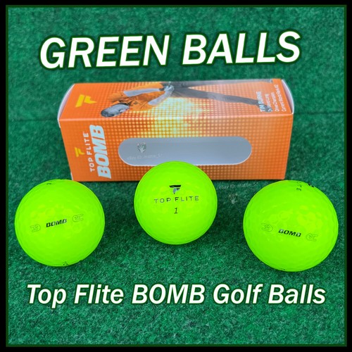 GREEN Golf Balls Top Flite BOMB NEW Sleeve (3 NEON GREEN Balls) NEW