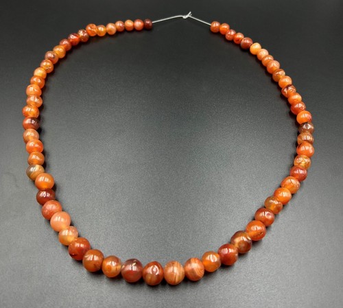 Collar de cuentas de ágata cornalina antigua africana del Himalaya India Tíbet Nepal - Imagen 2 de 7