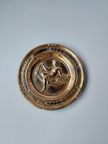 Nude Woman Brass Tray Art Nouveau Maiden Ornate Beautiful Early 20th Cen - Picture 4 of 15