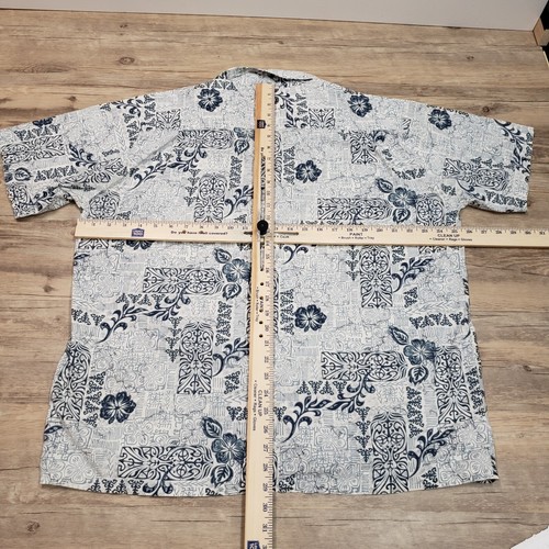 Vintage Maui Trading Co Hawaiian Shirt Mens XL Floral Tiki Block Print Cotton - Picture 7 of 10