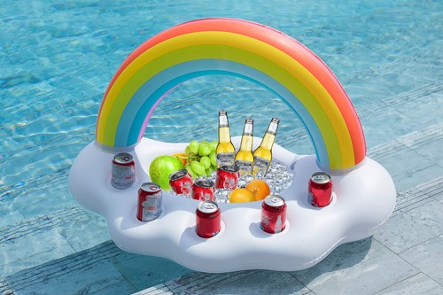 Jasonwell Inflatable Rainbow Cloud Drink Holder Floating Beverage Salad Fruit... - Picture 3 of 8