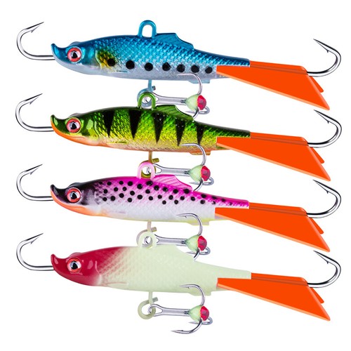 Goture Ice Fishing Lures 68mm-79mm Jigging Lead Fish Hard Bait Hook Crappie - Picture 8 of 24
