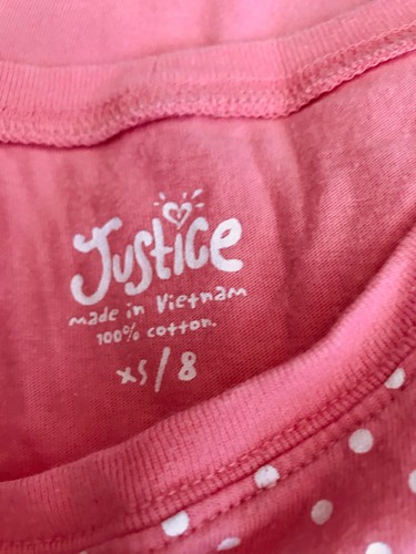 Justice Short Sleeve T Shirt Top Size XS 8 Pink Cloud Road Trees - Picture 6 of 6
