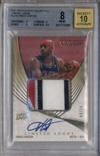 2007 Exquisite Collection Limited Logos Autograph Vince Carter Auto /50 BGS 8