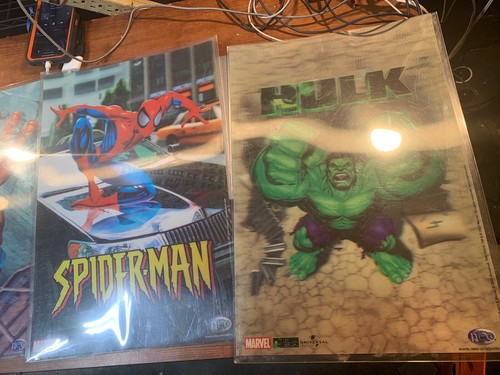 Lot of four Marvel 3d posters HULK & Spider-Man, Excellent & Rare - Picture 2 of 12