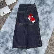 Jnco Unisex Hip-Hop Baggy Casual Fit Skateboard Denim Retro Wide Leg Hosen Jeans