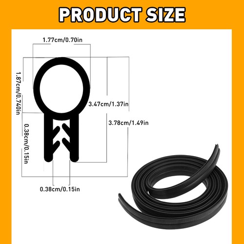 D/U/H/T Shape Seal Rubber Black Hood Door Guard Edge Trim Molding Protector D - Picture 45 of 61