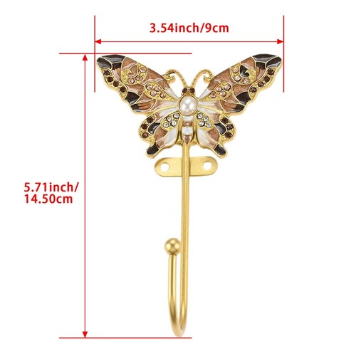 2pcs Butterfly Shape Coat Hat Backpack Wall Hooks Rack Hangers Organizer Holder - Picture 15 of 15