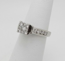 3/4CT Natural Diamond Anniversary Engagement Wedding Ring Bridal 14K White Gold