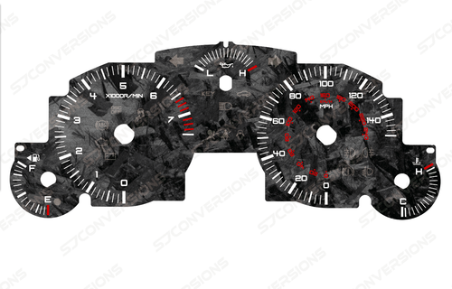 Mazda MX5 Mk3 Forged Carbon Dial Cards 8 Colours Gauges - Picture 2 of 8