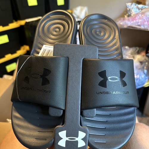 Size 13 - UnderArmour Men's Ansa Fix Slide Sandal - Black/Black - Picture 6 of 8