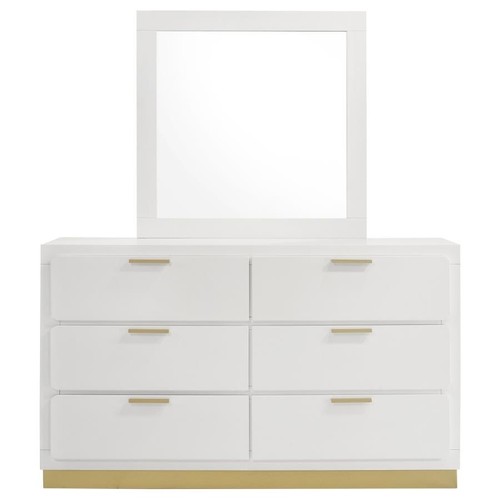 4 PC WHITE FINISH GREY FABRIC LED KING BED N/S DRESSER BEDROOM FURNITURE SET - Picture 18 of 24