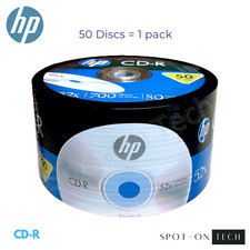50 HP CD CD-R Logo Blank Media Disc 52x/88Min/700mb storage - Same Day Ship!