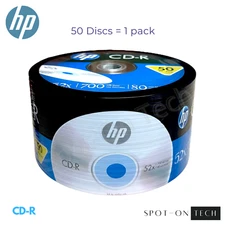 50 HP CD CD-R Logo Blank Media Disc 52x/88Min/700mb storage - Same Day Ship!